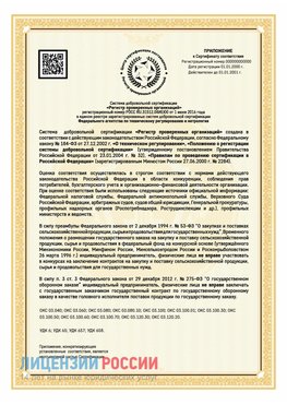 Приложение к сертификату для ИП Осинники Сертификат СТО 03.080.02033720.1-2020